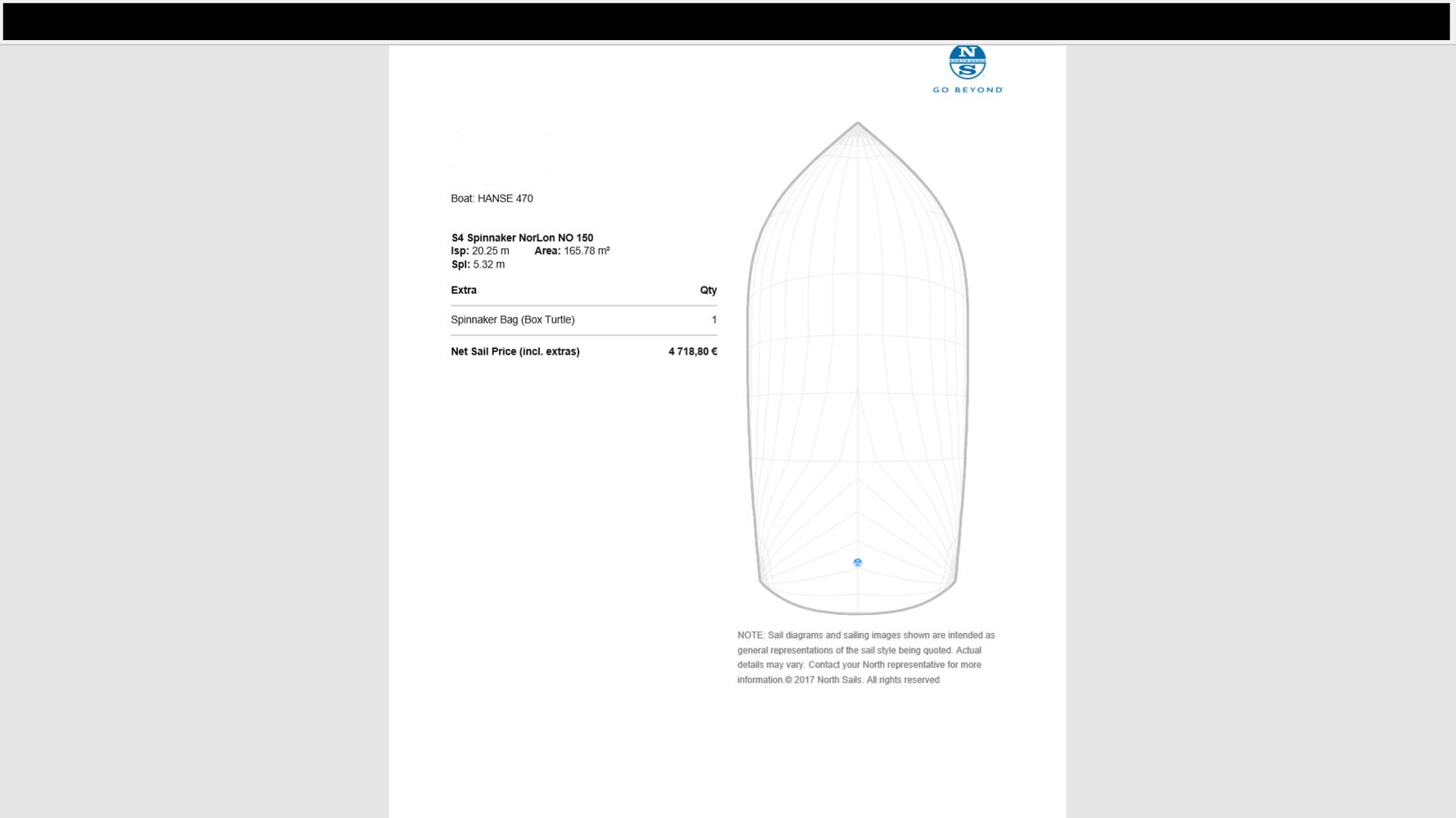 Spinnaker North Sails NorLom NO150