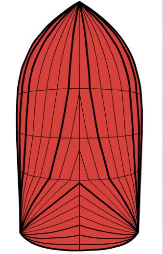 Spi neuf 350 m2, rouge, avec chaussette Northsails