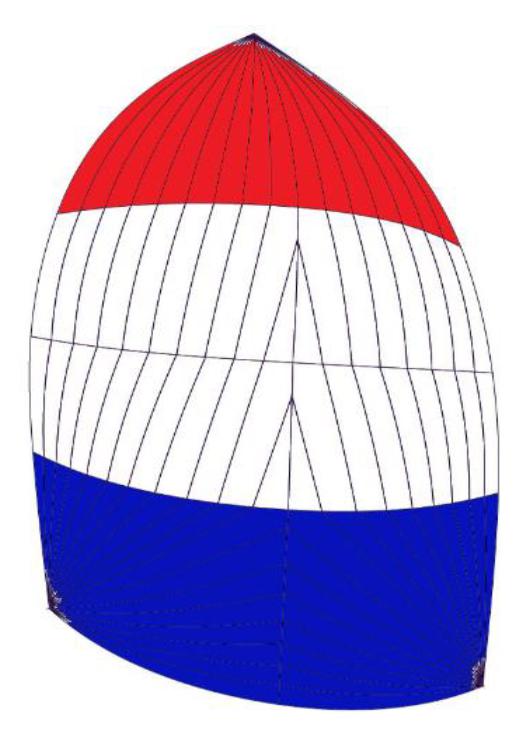 asymmetrical spinnaker / gennaker red/white/ blue