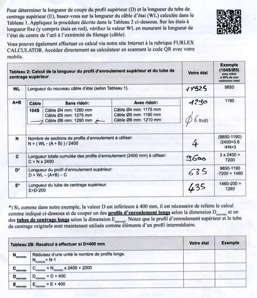 Tambour enrouleur Furlex 104 S
