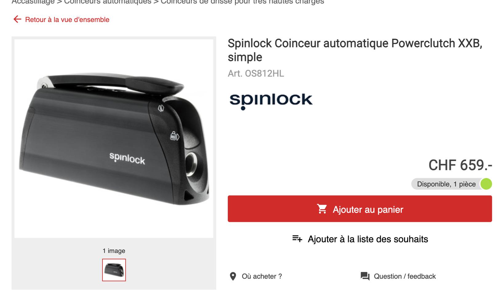 Spinlock - taquet coinceur - XX0812 - 2x neuf