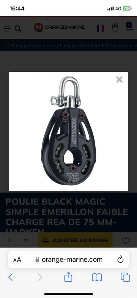 Poulie Harken black magic 75